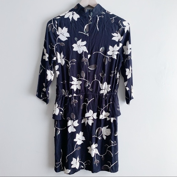 Ganni Rosemont Crepe Cocktail Dress in Black Wild Rose Print, Size 34/XS - Picture 10 of 13